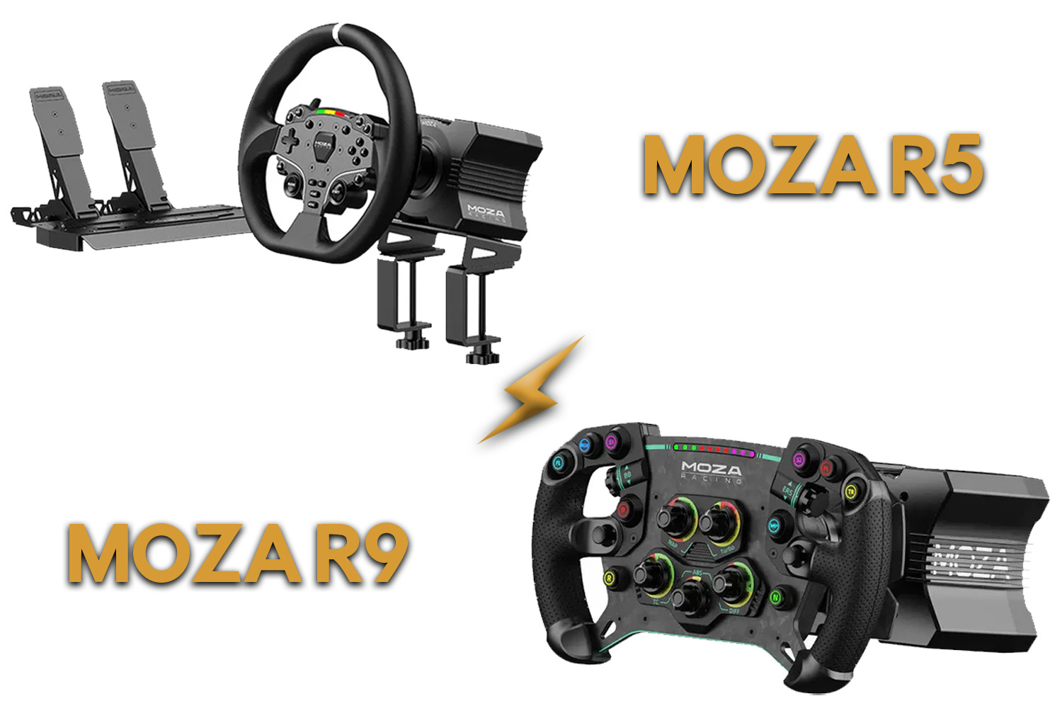 Moza R5 VS Moza R9 sim racing bunt
